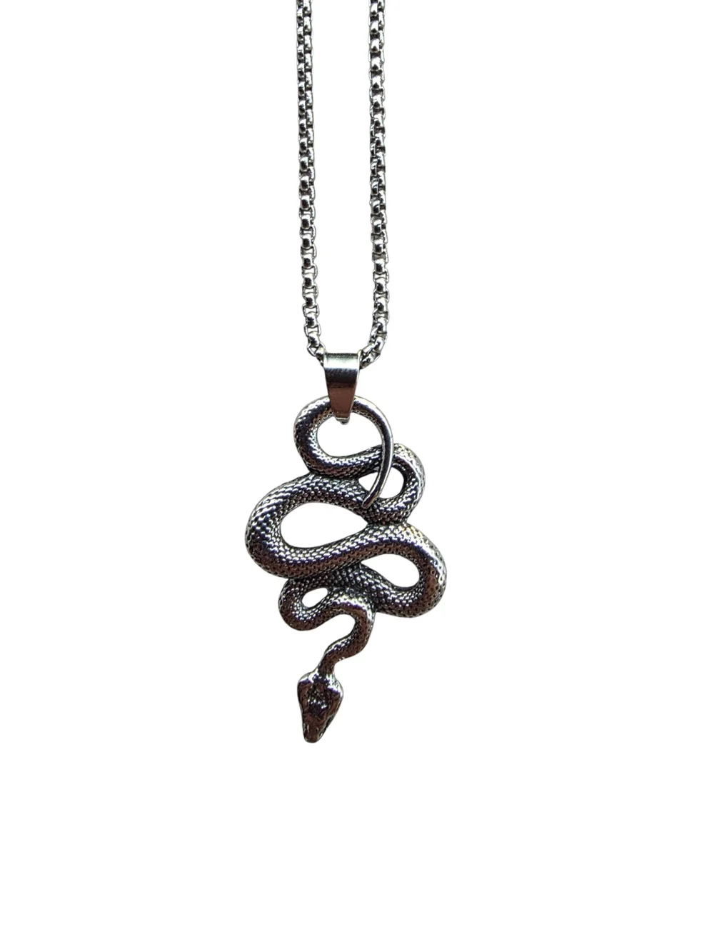 New Stainless Steel Snake Pendant Necklace - Reptile Jewelry (Unisex)